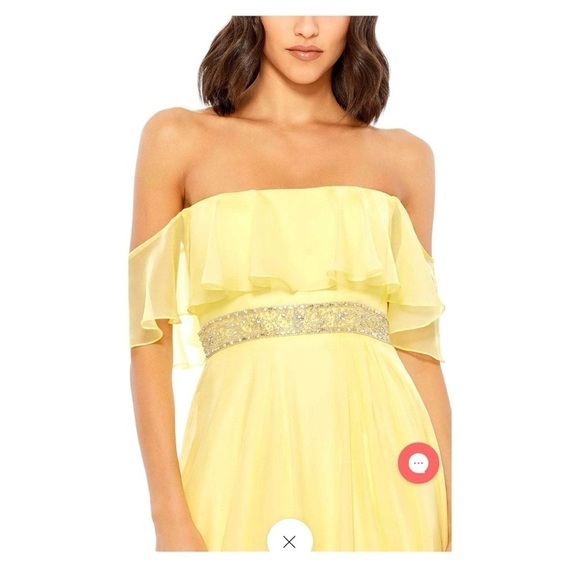 NWT Mac Duggal Ruffled Off-Shoulder A-line Dress - Picture 4 of 9